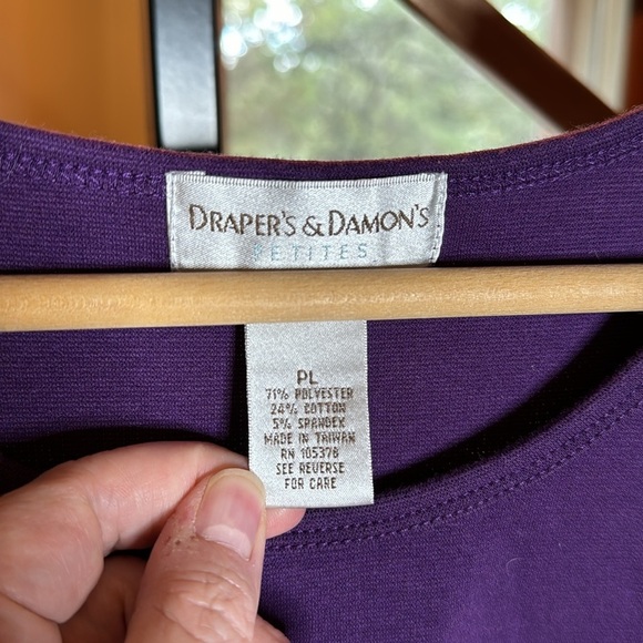 Draper’s and Damon’s Petites Purple Sleeveless Knee Length Dress Size PL - Picture 3 of 5